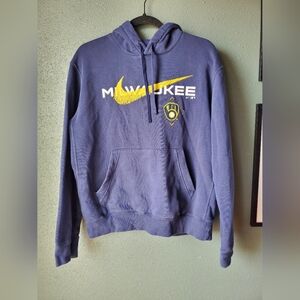 Nike Milwaukee Brewers Hoodie in Blue and Yellow